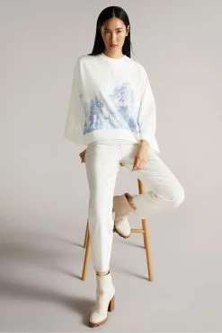 Ted Baker Saina White Cropped Sweatshirt -TED BAKER Sales Store unnamed file 3766