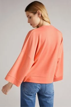 Ted Baker Pink Romana Coral Cropped Sweat With 3/4 Sleeve -TED BAKER Sales Store unnamed file 3777