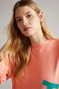 Ted Baker Pink Romana Coral Cropped Sweat With 3/4 Sleeve -TED BAKER Sales Store unnamed file 3779