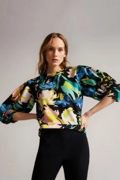 Ted Baker Ragnila Black Large Sleeve Sweat Top -TED BAKER Sales Store unnamed file 3787