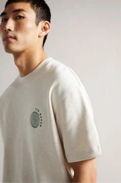 Ted Baker Natural Shandon Short Sleeved Relaxed Fit Sweater -TED BAKER Sales Store unnamed file 3798