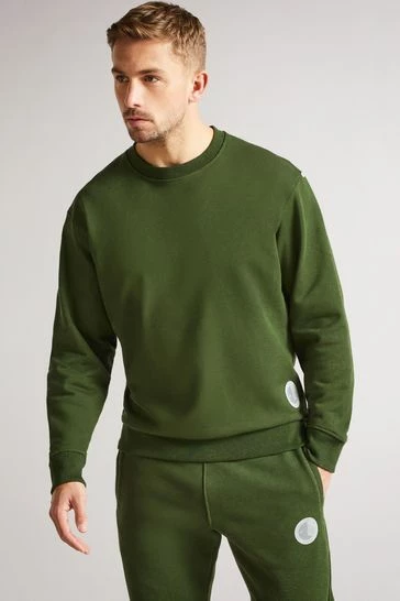 Ted Baker Linford Khaki Active Jersey Sweatshirt 8 Ted Baker Linford Khaki Active Jersey Sweatshirt - Image 6
