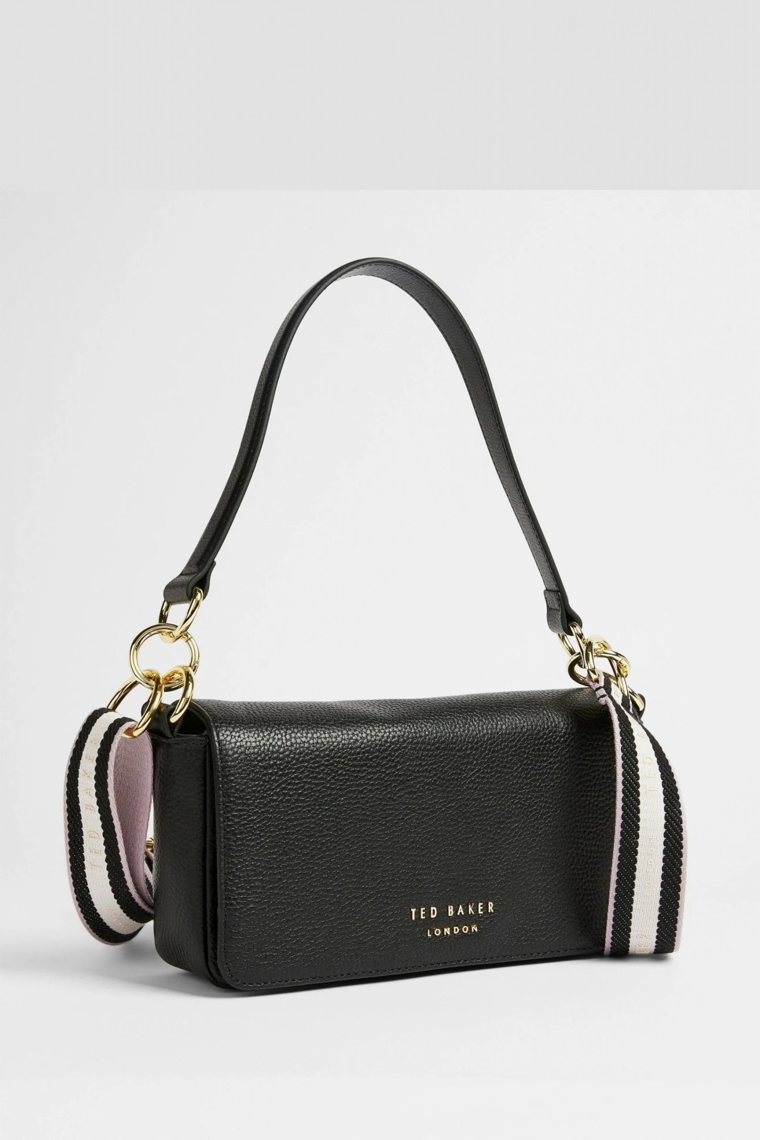 Ted Baker Black Ammie Branded Webbing Strap Box Shoulder Bag 3 Ted Baker Black Ammie Branded Webbing Strap Box Shoulder Bag