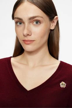 Ted Baker Red Abiygal Merino Edit V-Neck Top -TED BAKER Sales Store unnamed file 3851