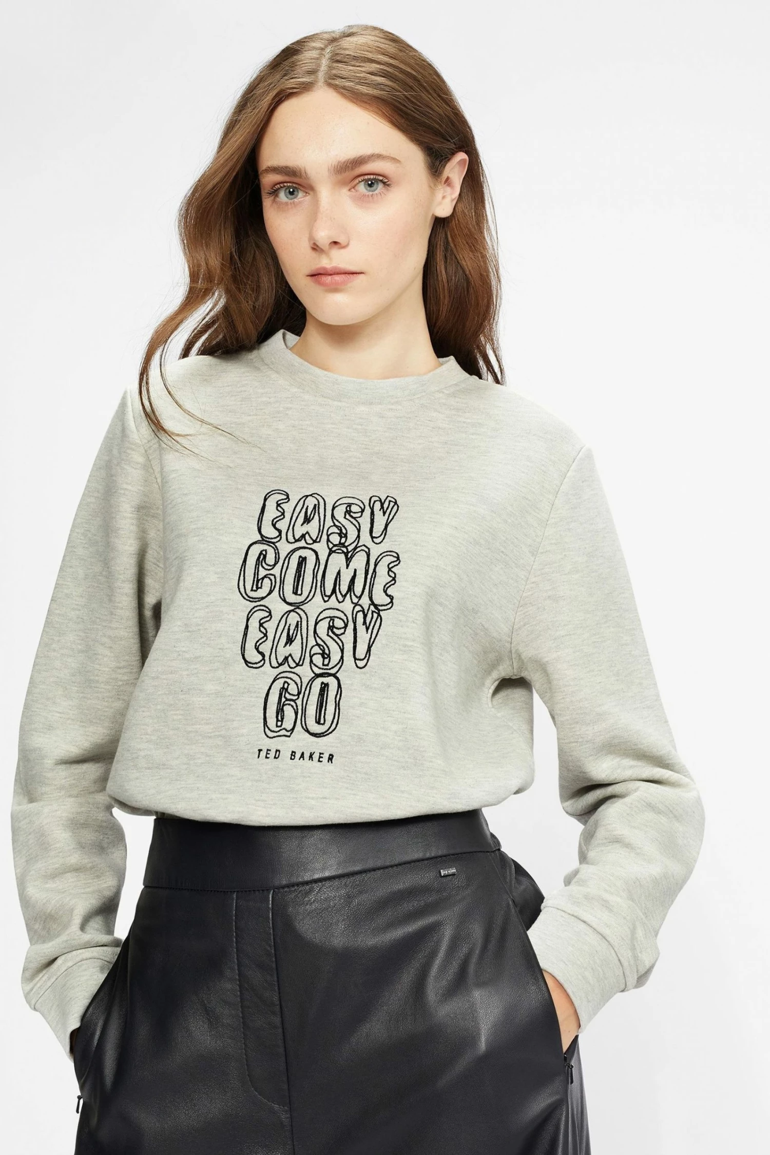 Ted Baker Grey Caity Slogan Sweatshirt 3 Ted Baker Grey Caity Slogan Sweatshirt