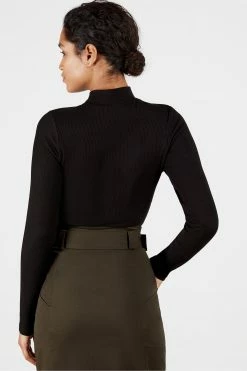 Ted Baker Black Stormix Long Sleeve Rib Top -TED BAKER Sales Store unnamed file 3884