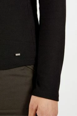 Ted Baker Black Stormix Long Sleeve Rib Top -TED BAKER Sales Store unnamed file 3885