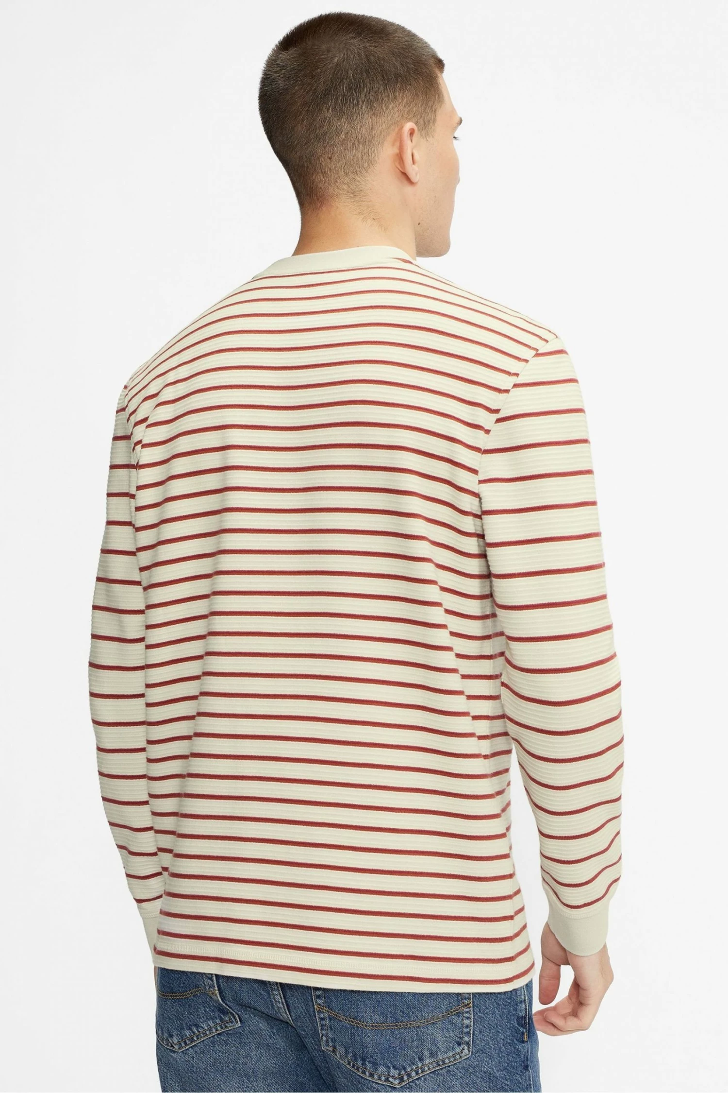 Ted Baker White Koncall Striped Lightweight Sweat Top 4 Ted Baker White Koncall Striped Lightweight Sweat Top - Image 2