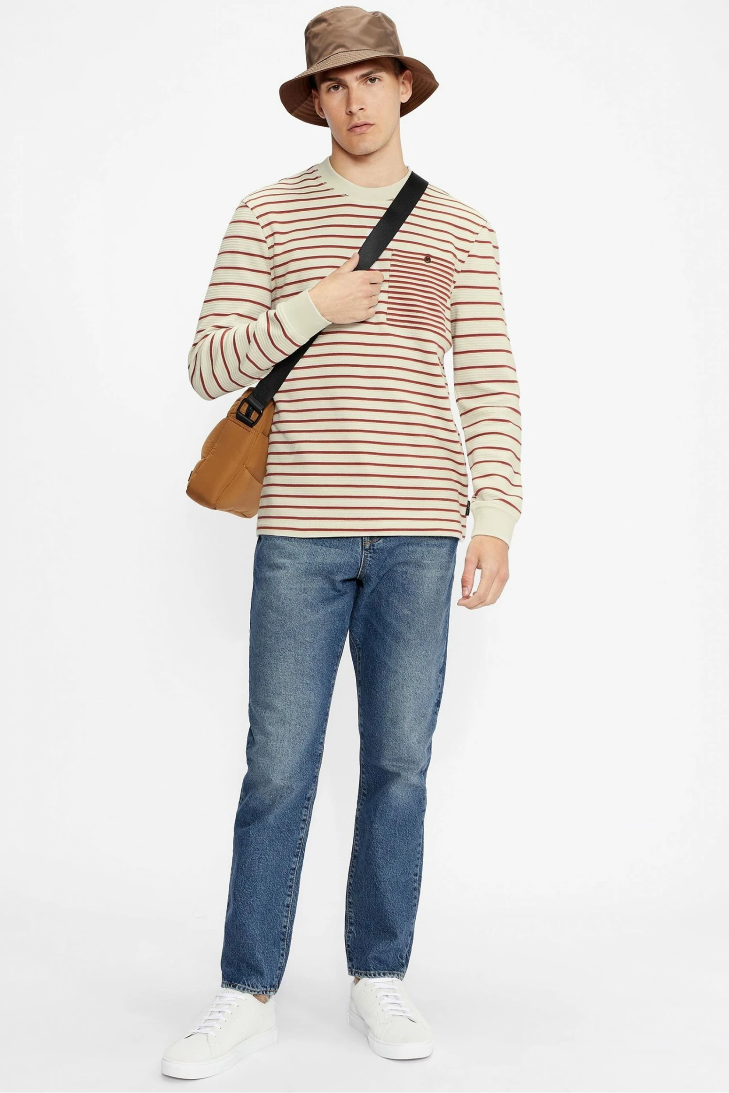 Ted Baker White Koncall Striped Lightweight Sweat Top 5 Ted Baker White Koncall Striped Lightweight Sweat Top - Image 3