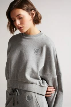 Ted Baker Ttracie Grey Cropped Jersey Sweatshirt -TED BAKER Sales Store unnamed file 3937