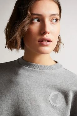 Ted Baker Ttracie Grey Cropped Jersey Sweatshirt -TED BAKER Sales Store unnamed file 3939