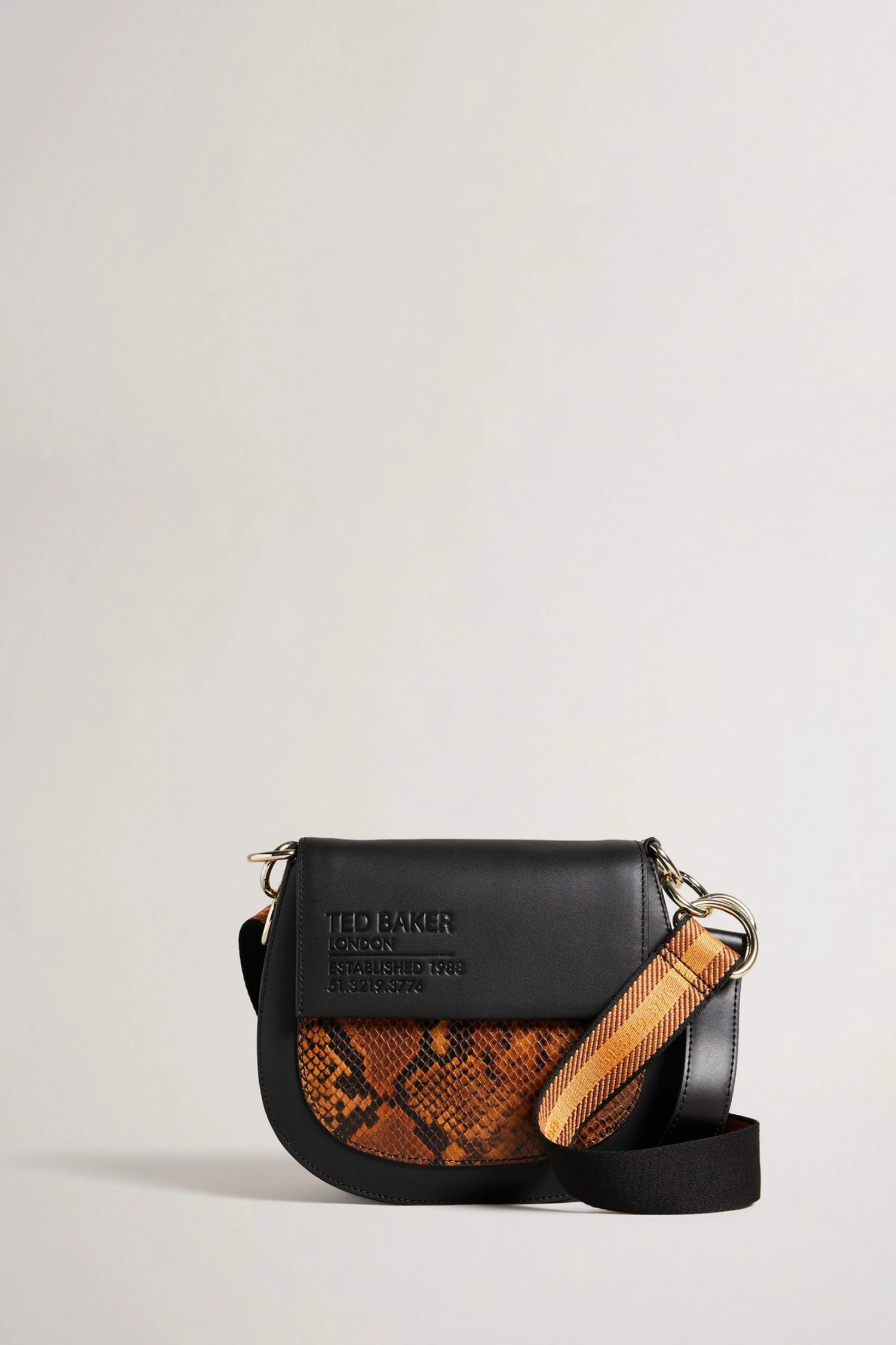 Ted Baker Darcels Black Branded Webbing Snake Effect Cross Body Bag 3 Ted Baker Darcels Black Branded Webbing Snake Effect Cross Body Bag