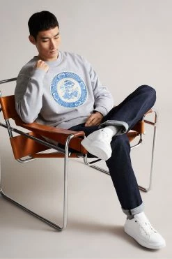 Ted Baker Elbe Grey-Marl Relaxed Fit Graphic Sweatshirt -TED BAKER Sales Store unnamed file 3962