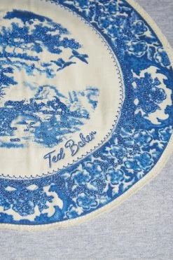 Ted Baker Elbe Grey-Marl Relaxed Fit Graphic Sweatshirt -TED BAKER Sales Store unnamed file 3964