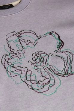 Ted Baker Mens Purple Carick Long Sleeved Embroidered Flower Sweatshirt -TED BAKER Sales Store unnamed file 3970