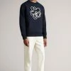 Ted Baker Leswin Navy Blue Relaxed Fit Magnolia Sweatshirt -TED BAKER Sales Store unnamed file 3972