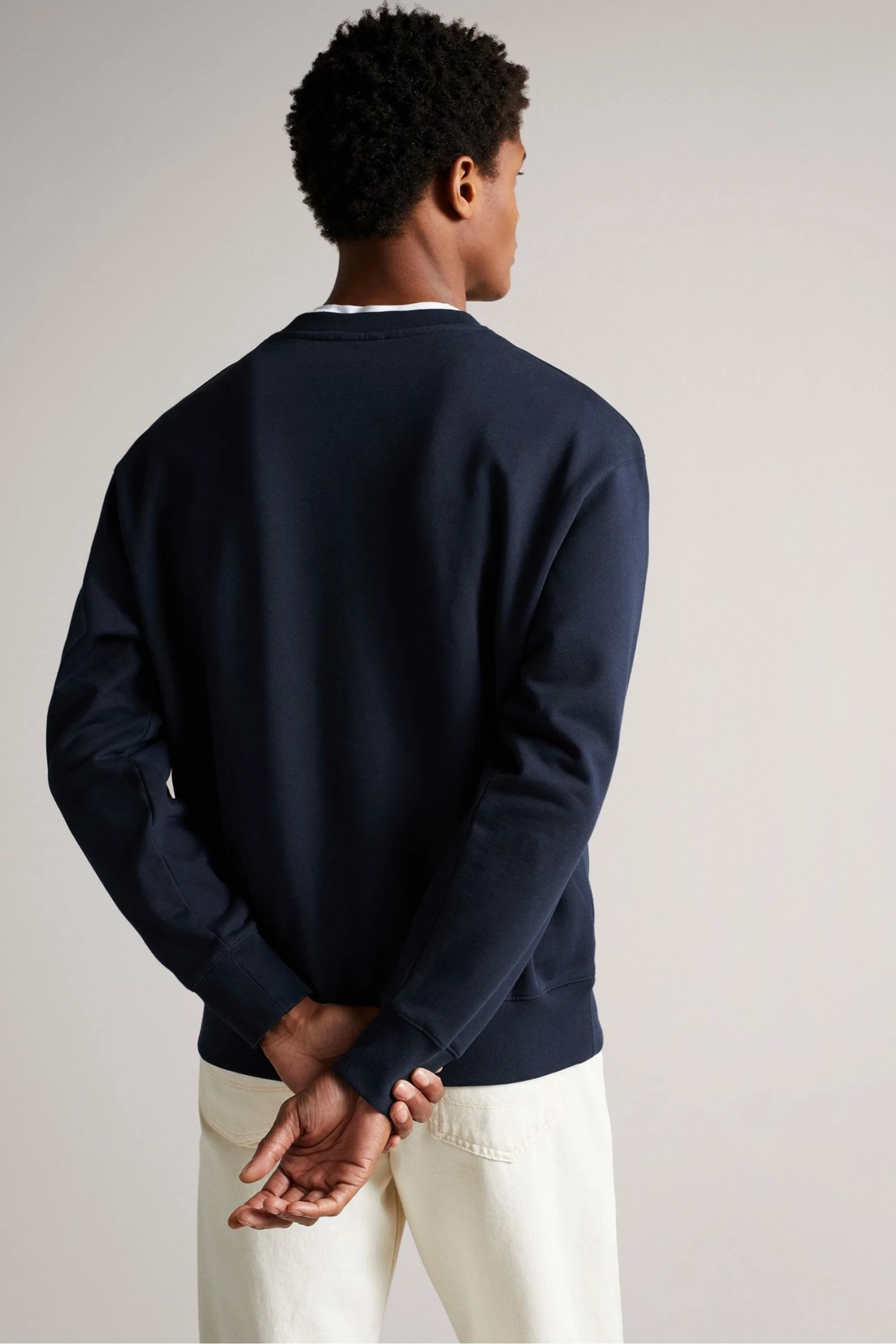 Ted Baker Leswin Navy Blue Relaxed Fit Magnolia Sweatshirt 5 Ted Baker Leswin Navy Blue Relaxed Fit Magnolia Sweatshirt - Image 3