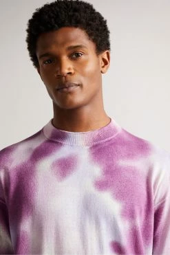 Ted Baker Mens Purple Wardour Spray Dyed Crew Neck Sweatshirt -TED BAKER Sales Store unnamed file 3979