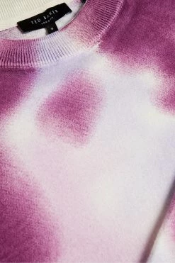 Ted Baker Mens Purple Wardour Spray Dyed Crew Neck Sweatshirt -TED BAKER Sales Store unnamed file 3981