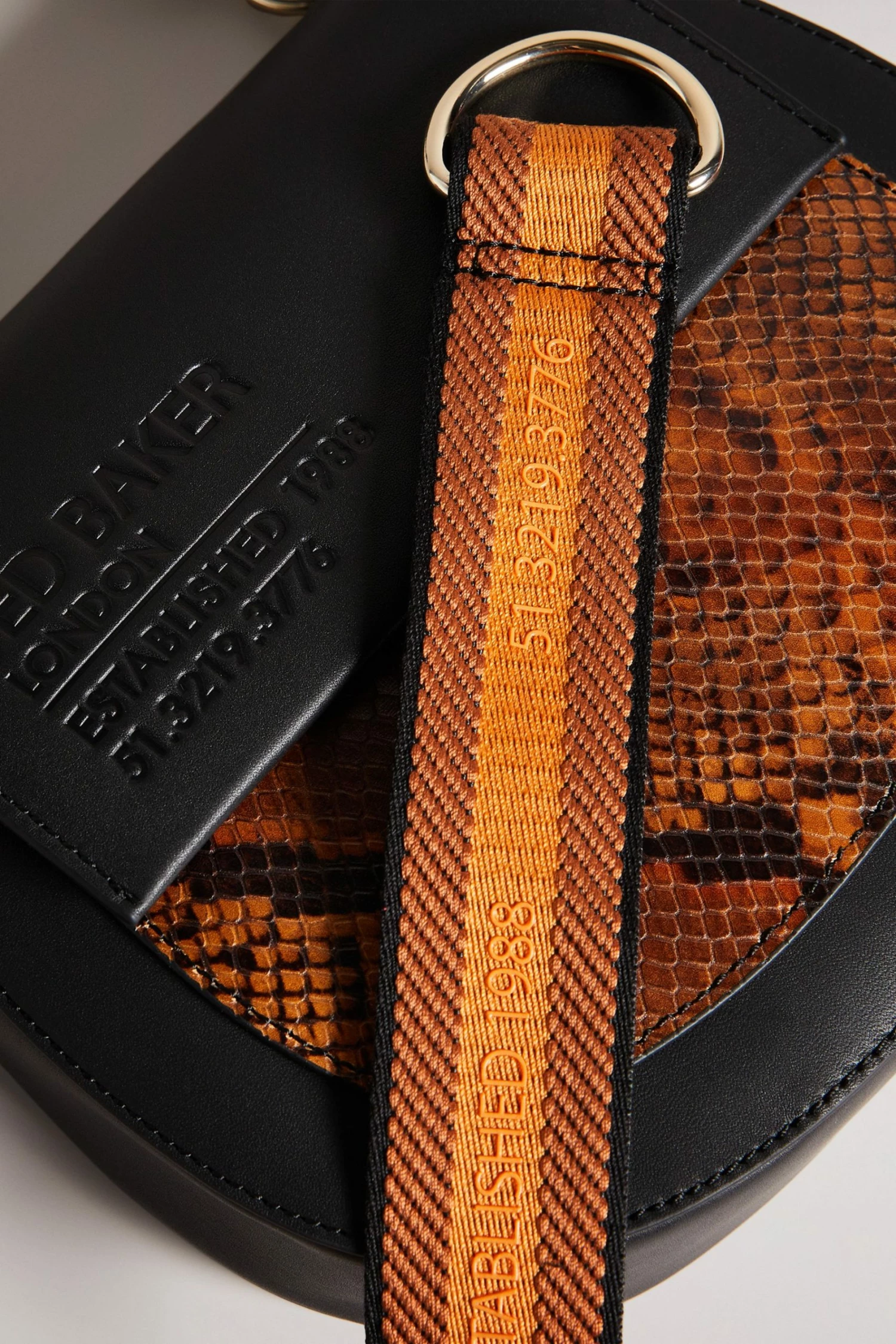 Ted Baker Darcels Black Branded Webbing Snake Effect Cross Body Bag 6 Ted Baker Darcels Black Branded Webbing Snake Effect Cross Body Bag - Image 4