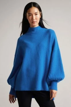 Ted Baker Rruuby Oversized Blue Funnel Neck Sweater -TED BAKER Sales Store unnamed file 3994