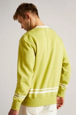 Ted Baker Lime Green Cultra Long Sleeve Henley Sweatshirt -TED BAKER Sales Store unnamed file 3996