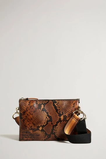Ted Baker Darceys Brown Branded Webbing Snake Detail Cross Body Bag 6 Ted Baker Darceys Brown Branded Webbing Snake Detail Cross Body Bag - Image 5
