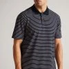 Ted Baker Blue Ravens Short Sleeve Striped Pique Polo Shirt -TED BAKER Sales Store unnamed file 4001