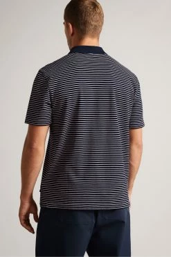 Ted Baker Blue Ravens Short Sleeve Striped Pique Polo Shirt -TED BAKER Sales Store unnamed file 4002