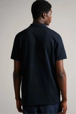 Ted Baker Blue Kelty Short Sleeve Heavy Twill Polo Shirt -TED BAKER Sales Store unnamed file 4008
