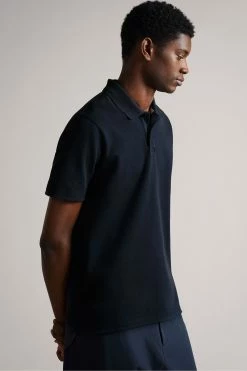 Ted Baker Blue Kelty Short Sleeve Heavy Twill Polo Shirt -TED BAKER Sales Store unnamed file 4009