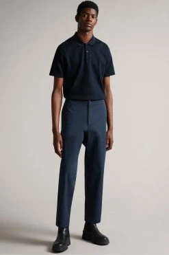 Ted Baker Blue Kelty Short Sleeve Heavy Twill Polo Shirt -TED BAKER Sales Store unnamed file 4010