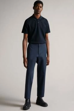 Ted Baker Blue Kelty Short Sleeve Heavy Twill Polo Shirt -TED BAKER Sales Store unnamed file 4013