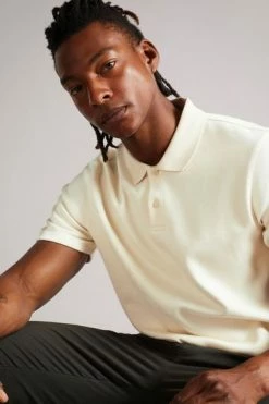 Ted Baker Kelty Natural Short Sleeve Heavy Twill Polo Shirt -TED BAKER Sales Store unnamed file 4025