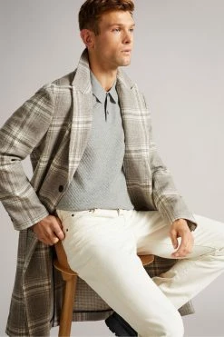 Ted Baker Grey Marl Nixan Knitted Textured Polo Shirt -TED BAKER Sales Store unnamed file 4058