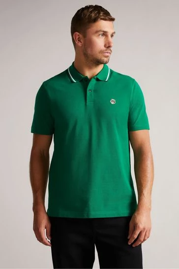 Ted Baker Camdn Dark Green Short Sleeved Polo Shirt 6 Ted Baker Camdn Dark Green Short Sleeved Polo Shirt - Image 4