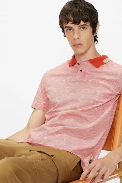 Ted Baker Orange Dalmor Short Sleeve Space Dyed Polo Shirt -TED BAKER Sales Store unnamed file 4077