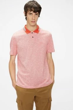Ted Baker Orange Dalmor Short Sleeve Space Dyed Polo Shirt -TED BAKER Sales Store unnamed file 4081