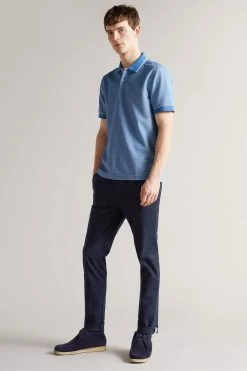 Ted Baker Ellerby Blue Short Sleeve Striped Polo Shirt 10 Ted Baker Ellerby Blue Short Sleeve Striped Polo Shirt -TED BAKER Sales Store unnamed file 4098