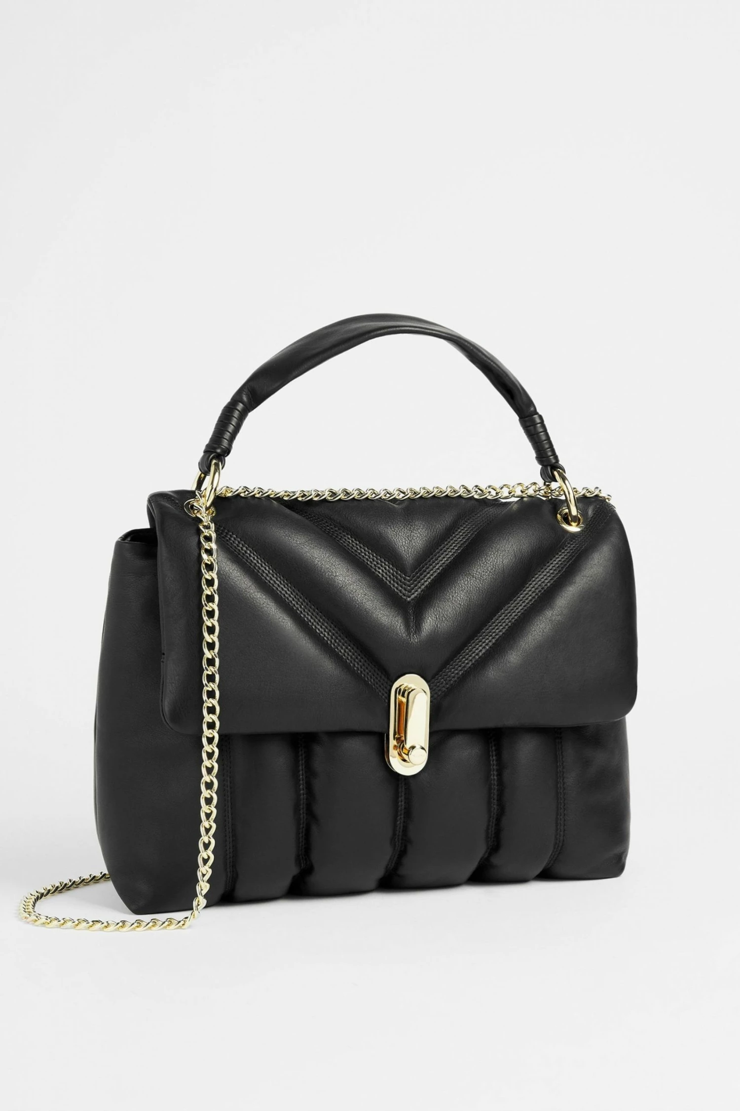 Ted Baker Ayaah Black Leather Puffer Quilt Detail Shoulder Bag 3 Ted Baker Ayaah Black Leather Puffer Quilt Detail Shoulder Bag