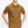 Ted Baker Brown Strict Short Sleeve Waffle Textured Polo Shirt -TED BAKER Sales Store unnamed file 4113