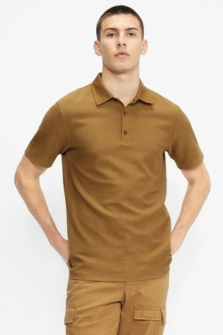 Ted Baker Brown Strict Short Sleeve Waffle Textured Polo Shirt 9 Ted Baker Brown Strict Short Sleeve Waffle Textured Polo Shirt - Image 7