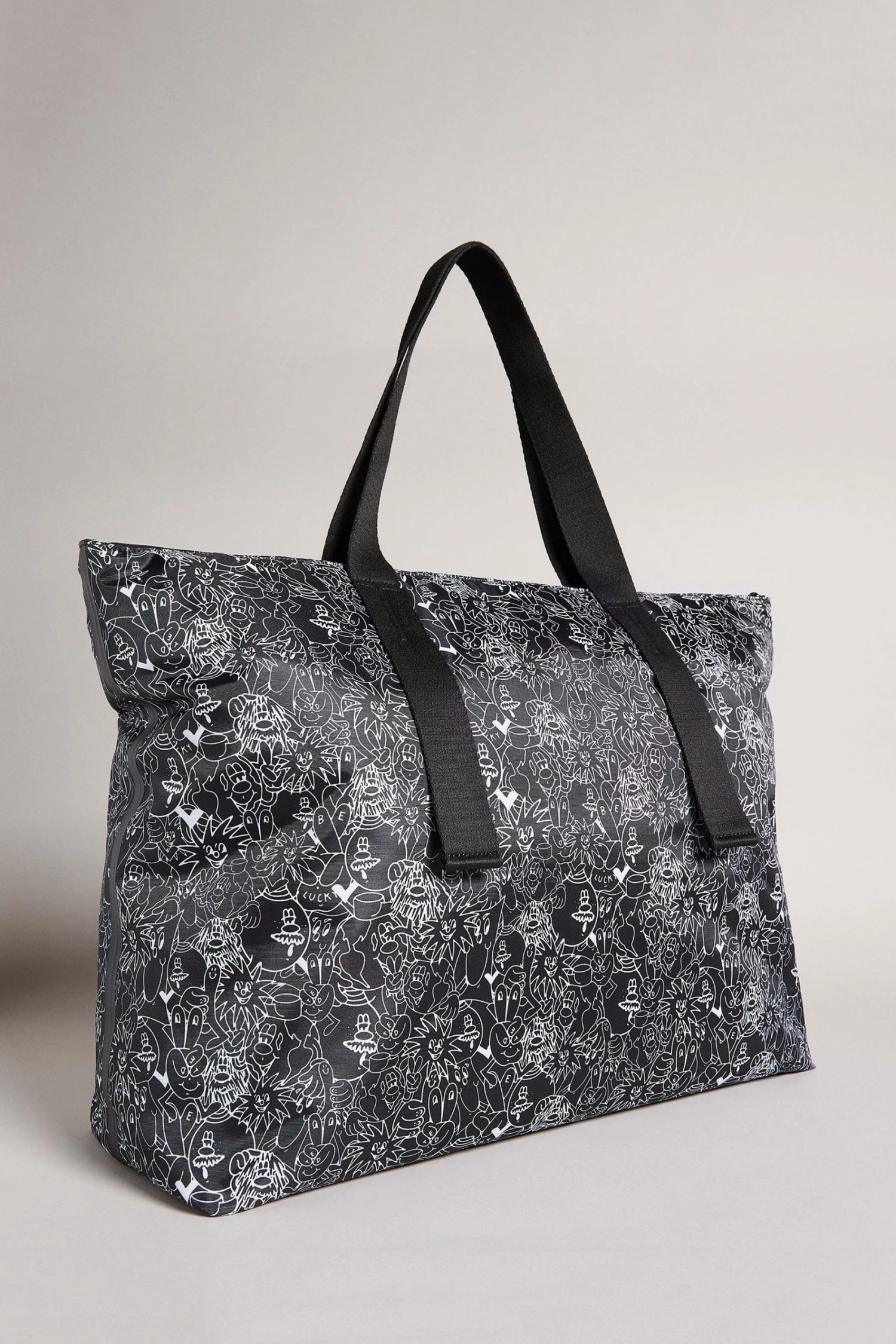 Ted Baker Medith Black Scribble Printed Nylon Tote Bag 4 Ted Baker Medith Black Scribble Printed Nylon Tote Bag - Image 2