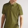 Ted Baker Green Backley Short Sleeve Textured Zip Polo Shirt -TED BAKER Sales Store unnamed file 4126