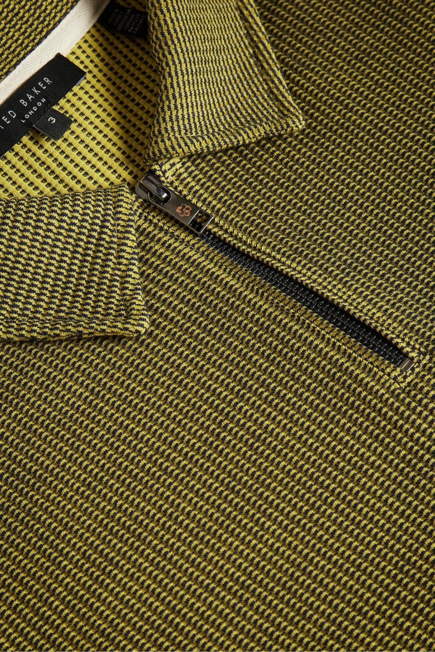 Ted Baker Green Backley Short Sleeve Textured Zip Polo Shirt 8 Ted Baker Green Backley Short Sleeve Textured Zip Polo Shirt - Image 6