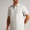Ted Baker Ellerby Grey Marl Short Sleeve Striped Polo Shirt 1 Ted Baker Ellerby Grey Marl Short Sleeve Striped Polo Shirt -TED BAKER Sales Store unnamed file 4134