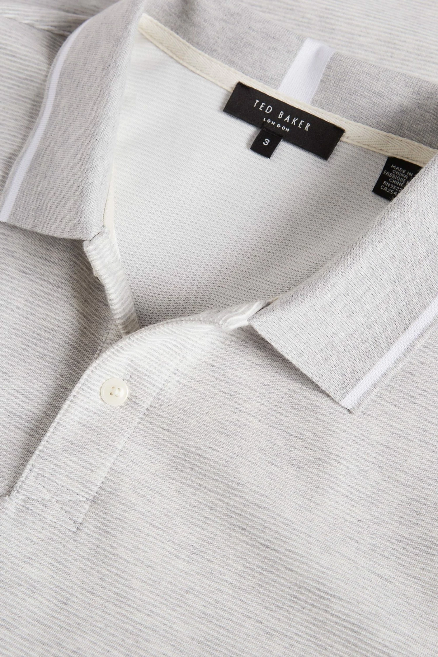 Ted Baker Ellerby Grey Marl Short Sleeve Striped Polo Shirt 7 Ted Baker Ellerby Grey Marl Short Sleeve Striped Polo Shirt - Image 5