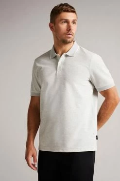 Ted Baker Ellerby Grey Marl Short Sleeve Striped Polo Shirt 13 Ted Baker Ellerby Grey Marl Short Sleeve Striped Polo Shirt -TED BAKER Sales Store unnamed file 4139