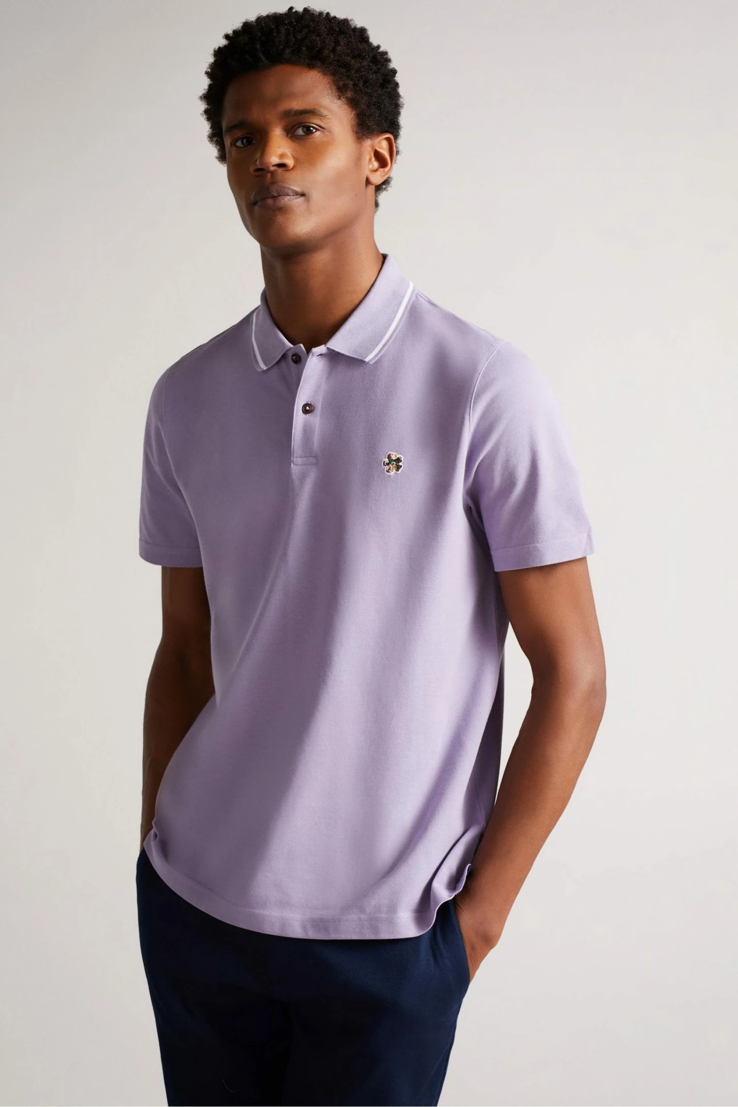 Ted Baker Camdn Light Purple Short Sleeved Polo Shirt 3 Ted Baker Camdn Light Purple Short Sleeved Polo Shirt