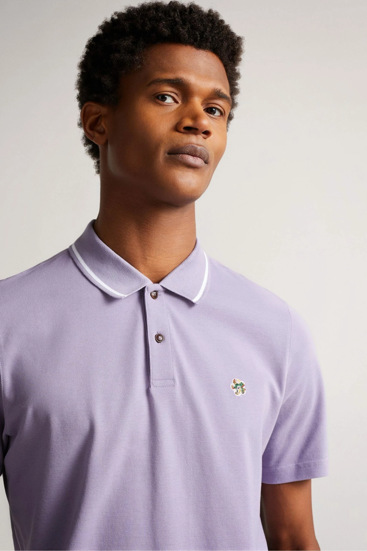 Ted Baker Camdn Light Purple Short Sleeved Polo Shirt 5 Ted Baker Camdn Light Purple Short Sleeved Polo Shirt - Image 3